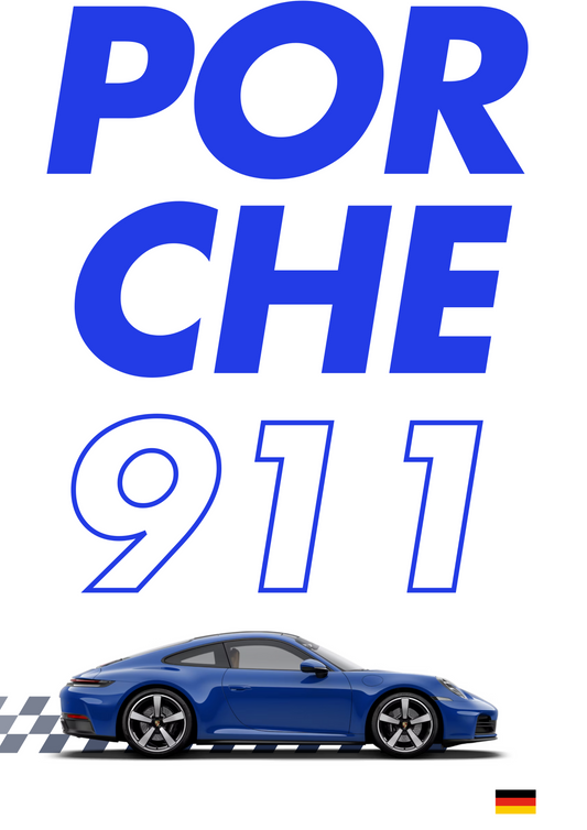 Porche 911 4k poster (blue)