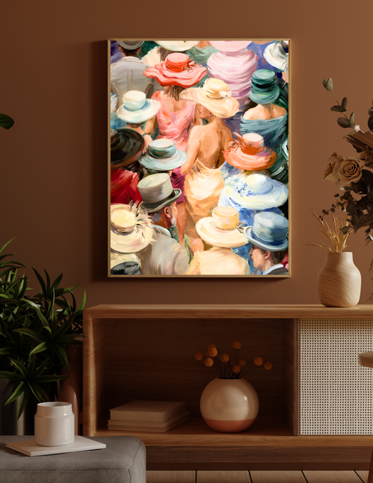 Lady in Yellow Print: Royal Ascot Racecourse Art