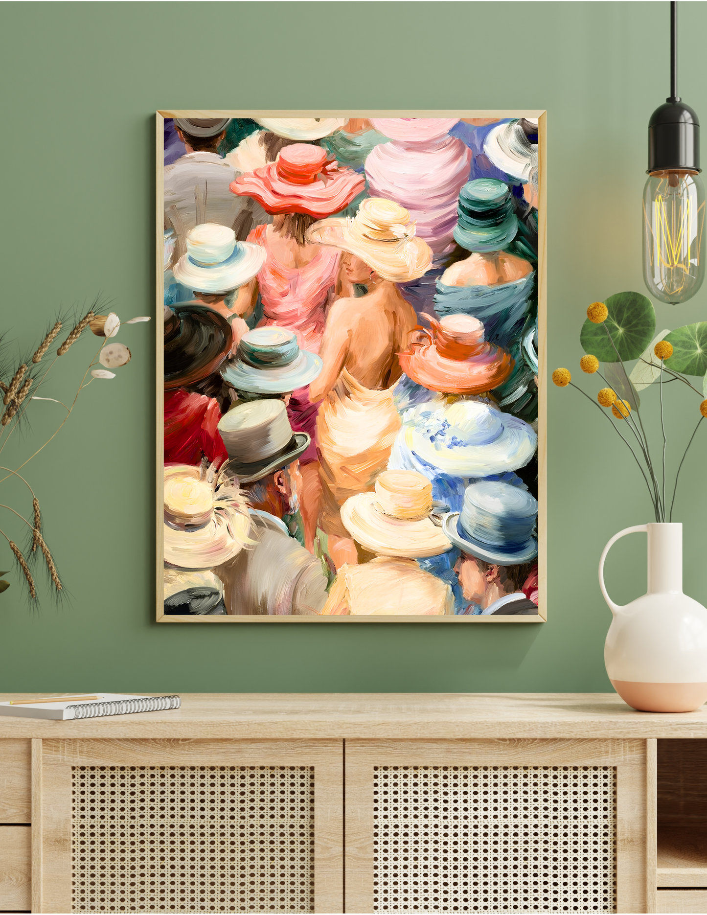 Lady in Yellow Print: Royal Ascot Racecourse Art