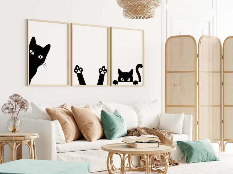 Boho cat 4k wall paintings
