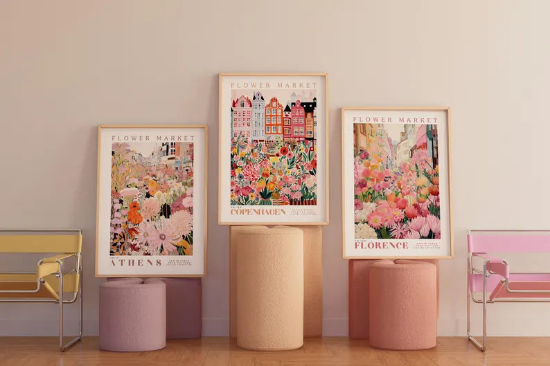 Flower city 4k wall painting