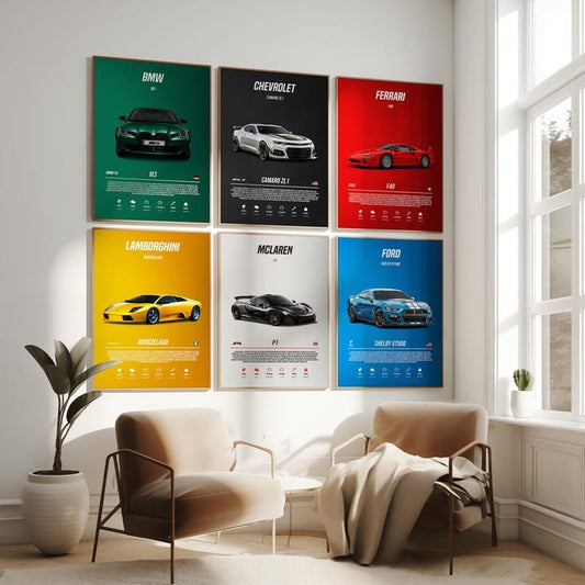 Cars 4k exclusive set poster / frames