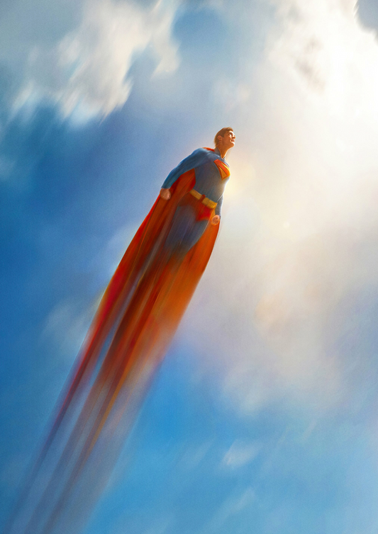 Flying superman 4k poster