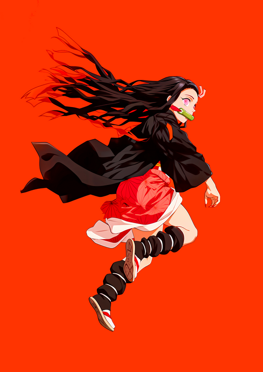 Nezuko Kamado Orange 4k poster