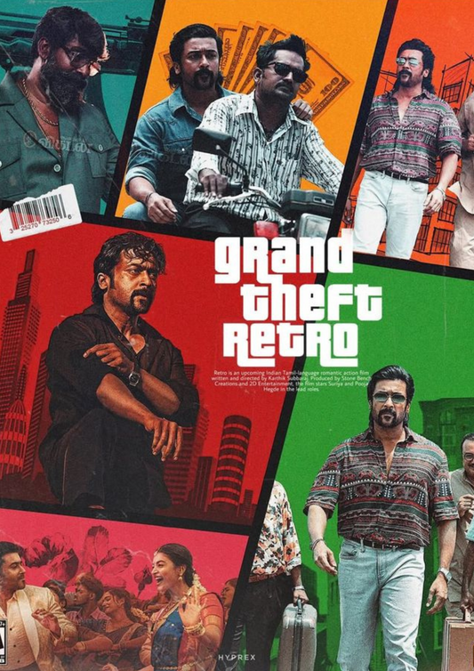 Grand theft retro 4k poster