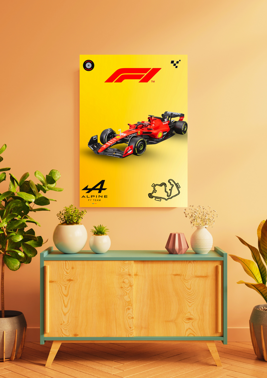 F1 racing car poster