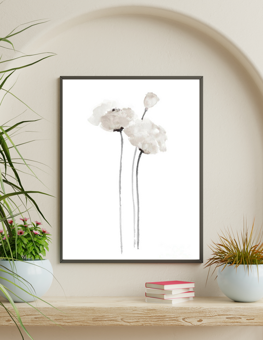 WHITE FLOWER 4K POSTER / FRAME