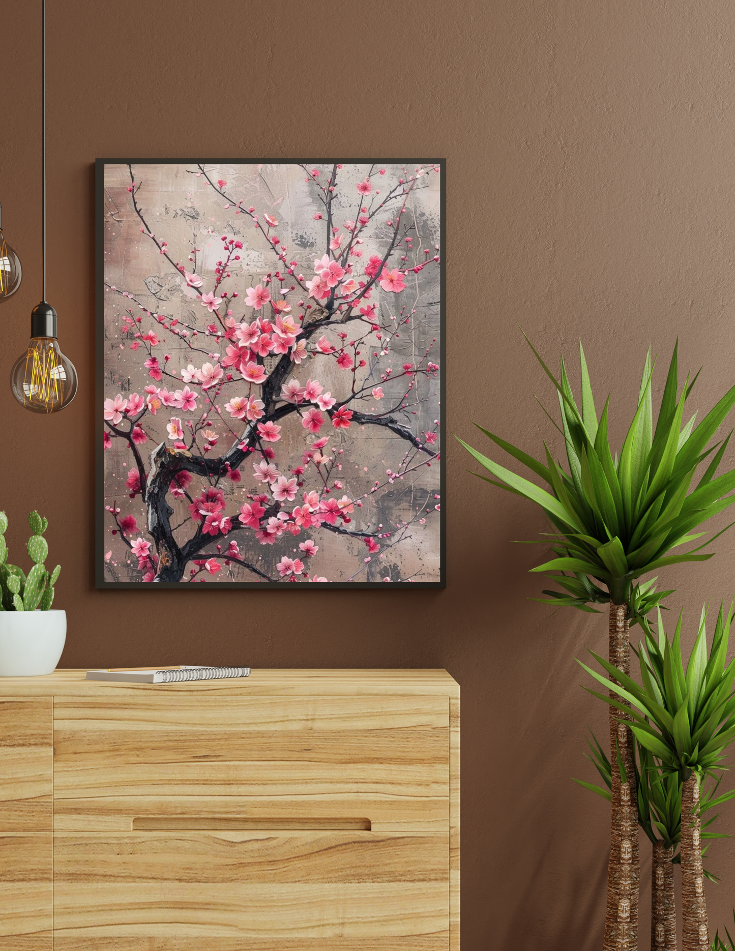 Pink Blossom Tree Flower Floral Canvas Picture Print Framed Wall Art