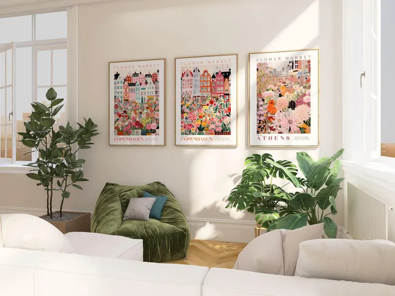 Flower city 4k wall painting