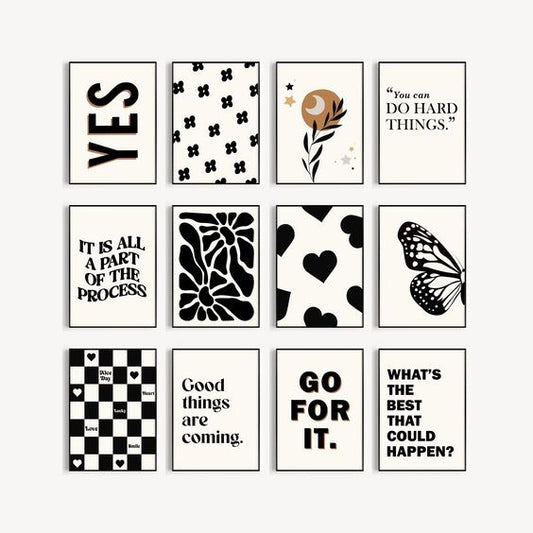 Blac kn white 4k wall poster / frame