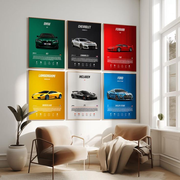 Cars 4k exclusive set poster / frames