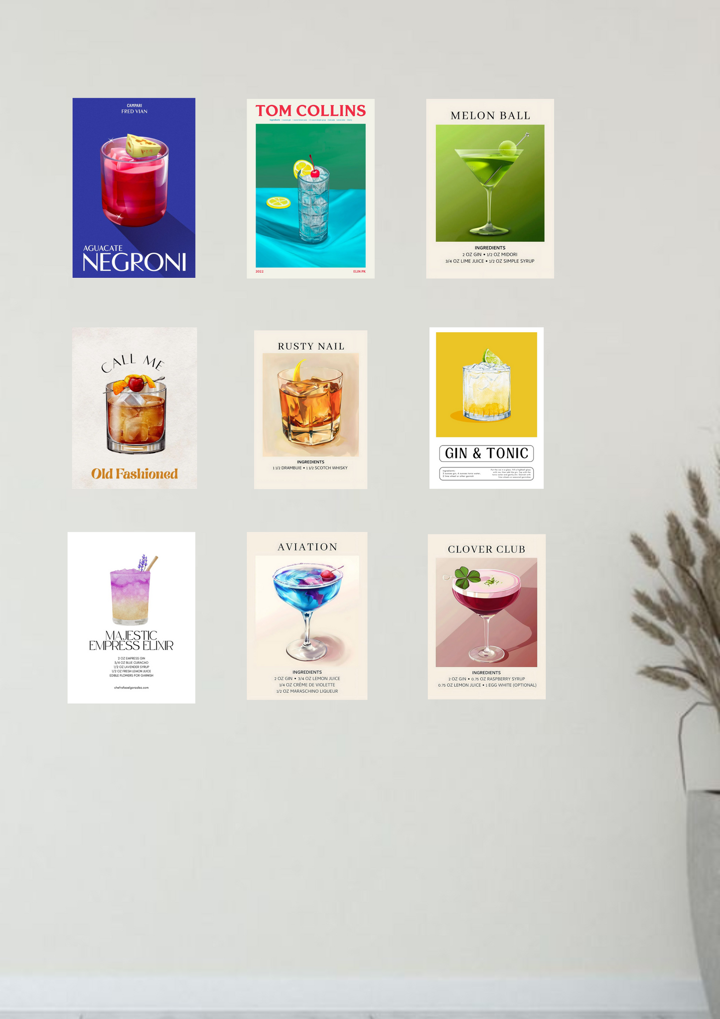 Bar drinkers collage 4k poster (pack of 9)